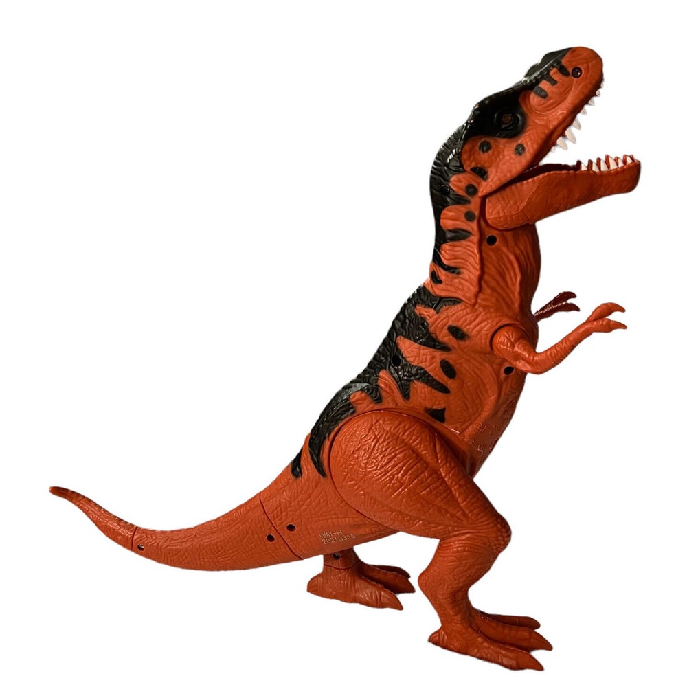 T Rex Dinosaur Plastic Toy 12" Sound Roars Eyes Light Up RedTested WM-H 20200415